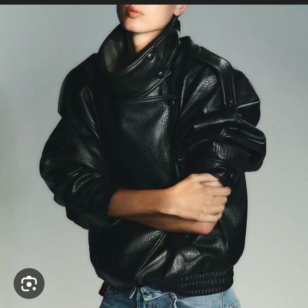 ZARA フェイクレザージャケット XS ブラック