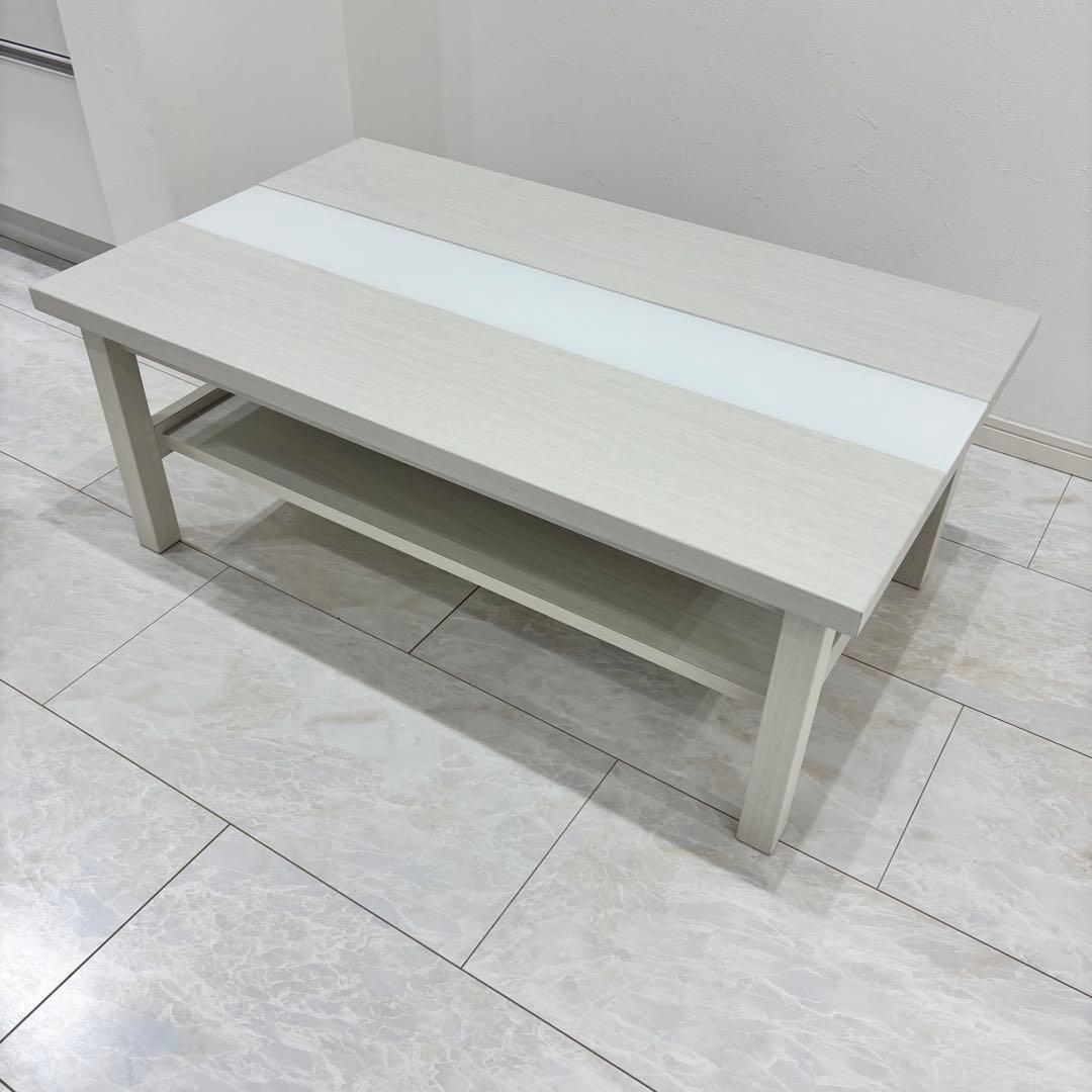 ローテーブル 木製 強化ガラス