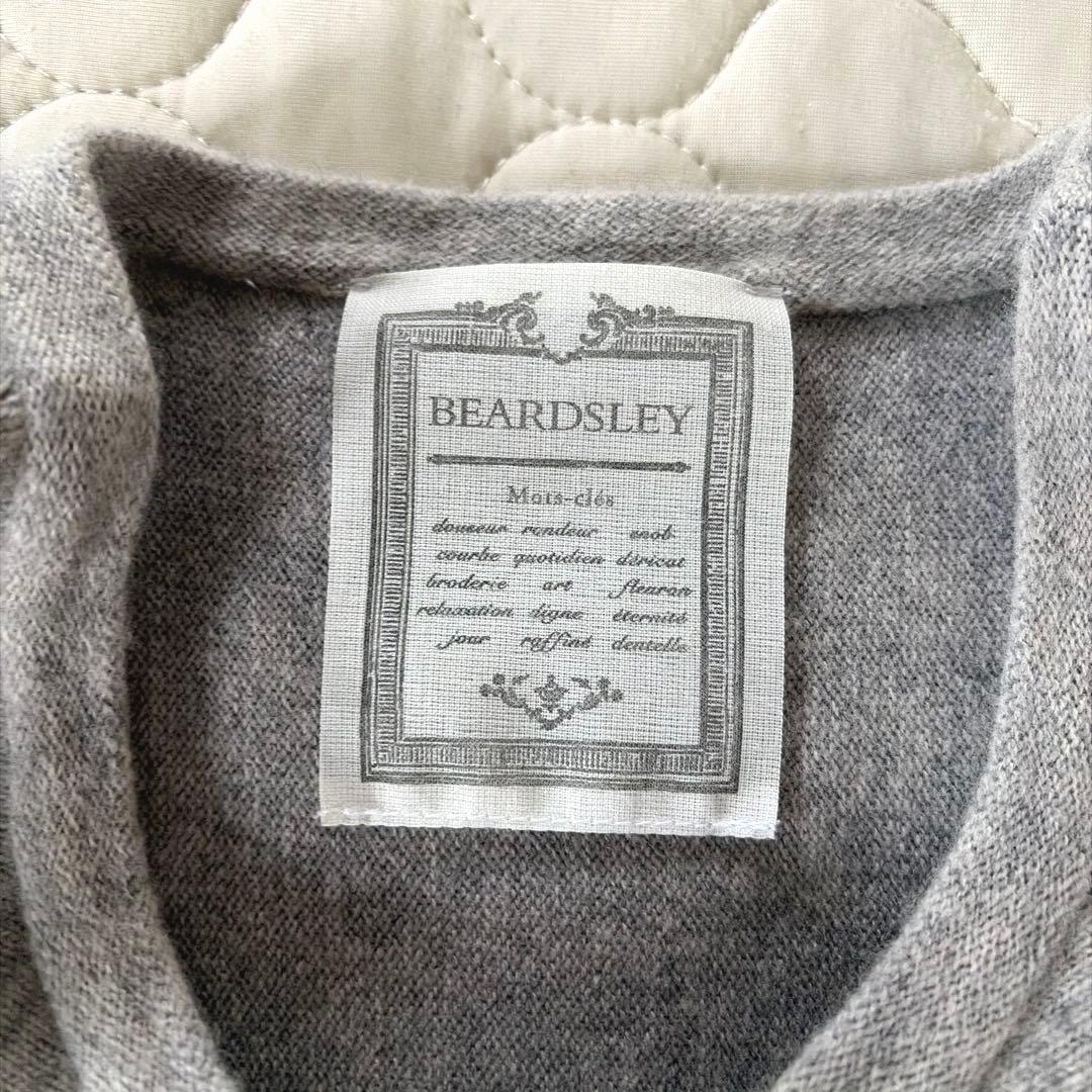 【美品】BEARDSLEY ビッグショートクルーネックニット　グレー　FREE