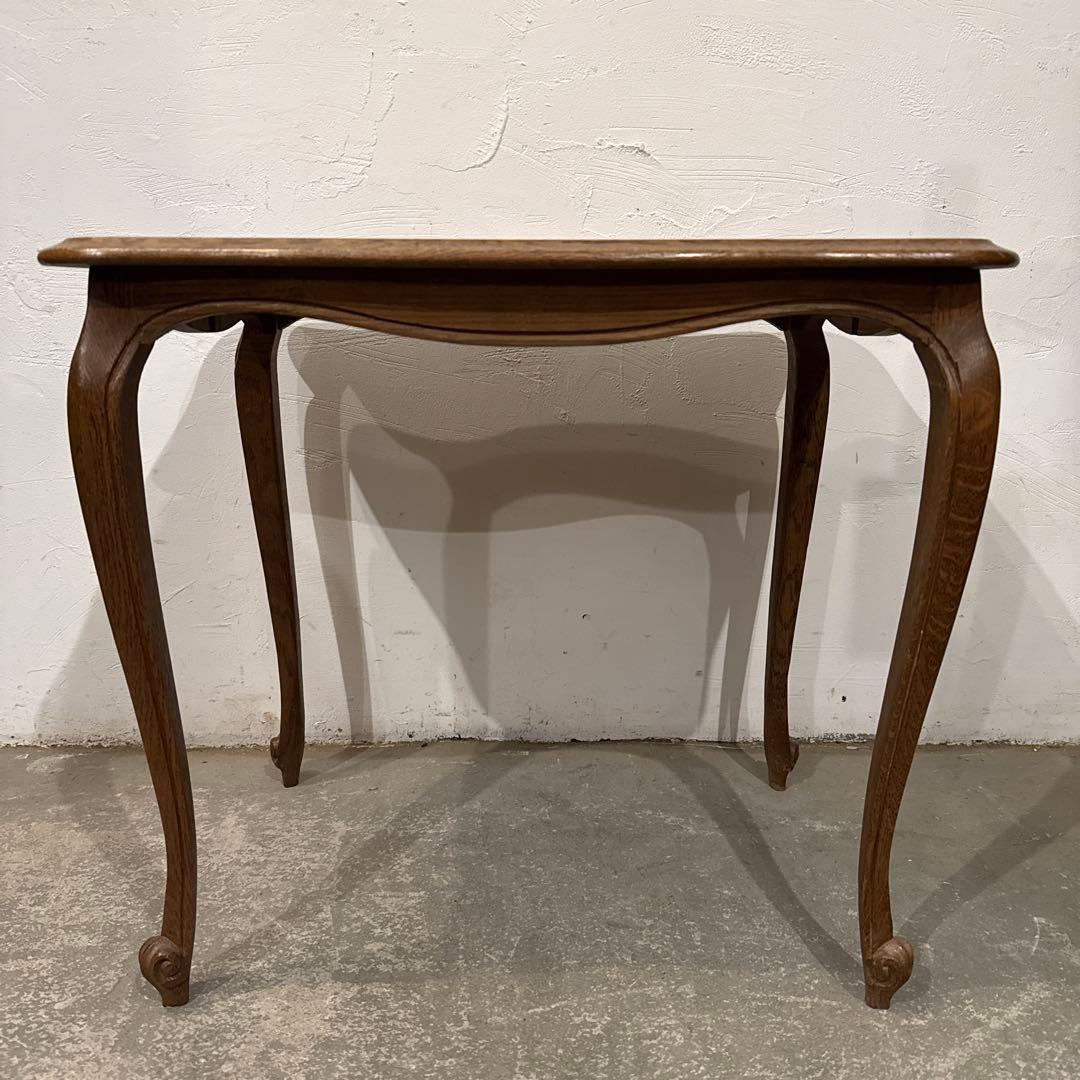 ヴィンテージ　木製サイドテーブル　猫脚　大