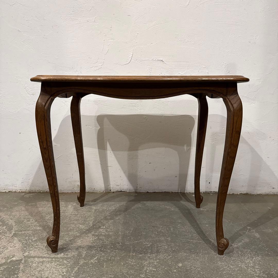 ヴィンテージ　木製サイドテーブル　猫脚　大