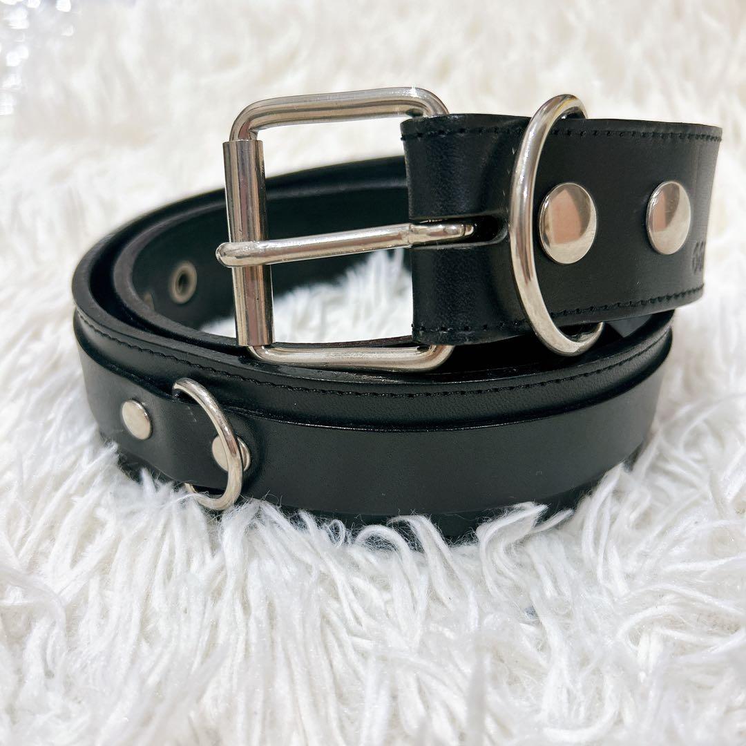 666 レザー　ベルト　金具　スタッズ　ブラック　サイズM