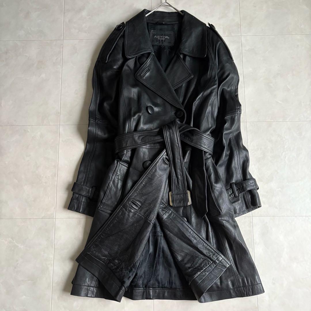 00s archive vintage ラムレザーダブルブレストコート y2k