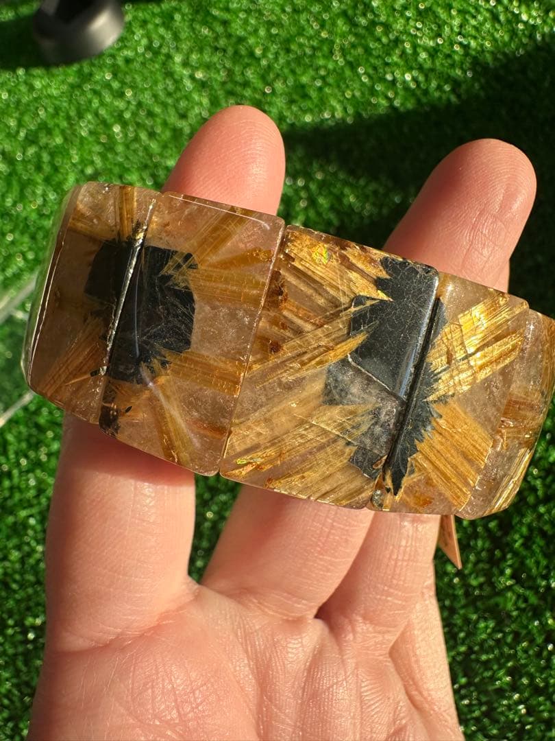 高品質 ルチルクォーツ × ヘマタイト スターブレスレット 天然石