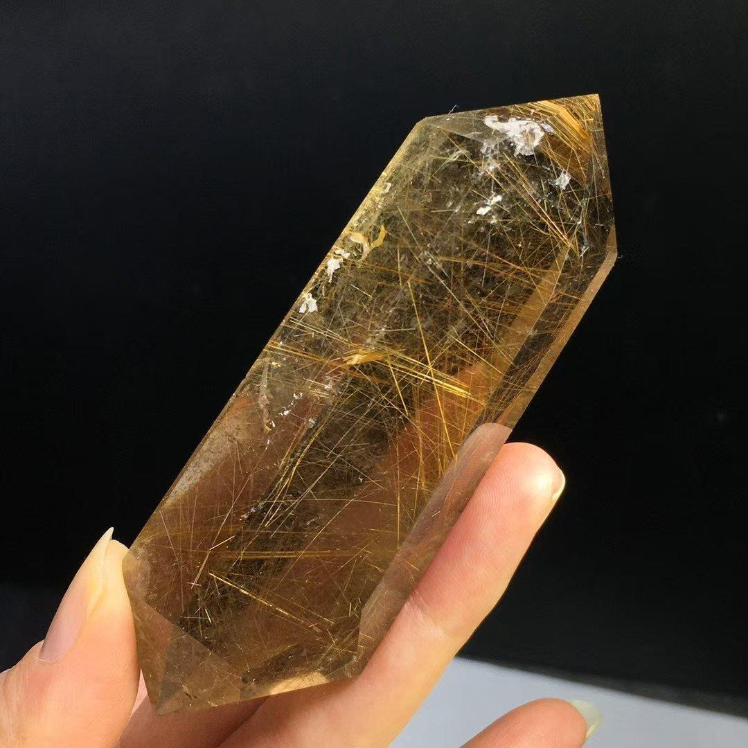 ★AAAAAAAAA級天然ゴールドルチルクォーツ六角柱B0109/YS/360A