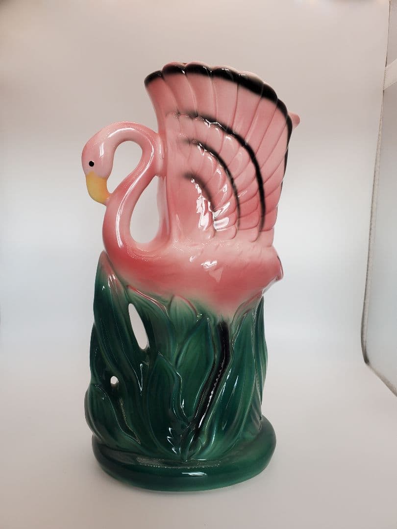 レトロフラミンゴ陶器花瓶