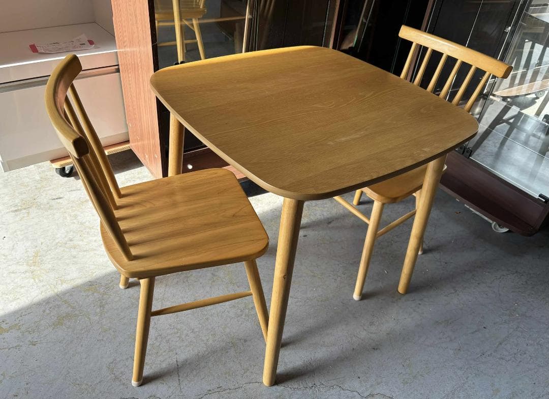 タンスのゲン ナチュラル おしゃれダイニング3点セット 75cm Used/美品