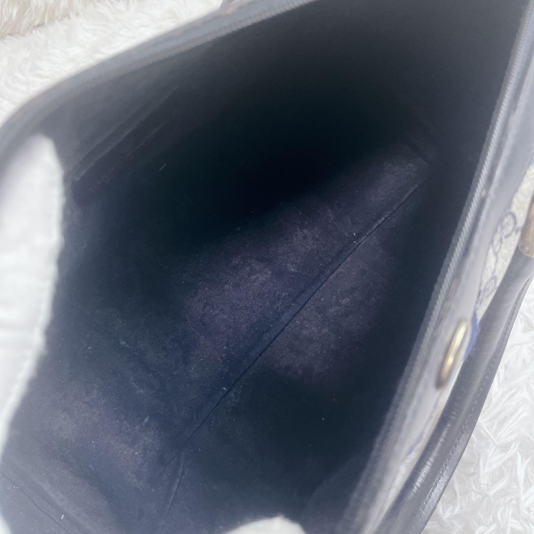 GUCCI グッチ ミニボストンバッグ シェリーライン GGスプリーム ネイビー