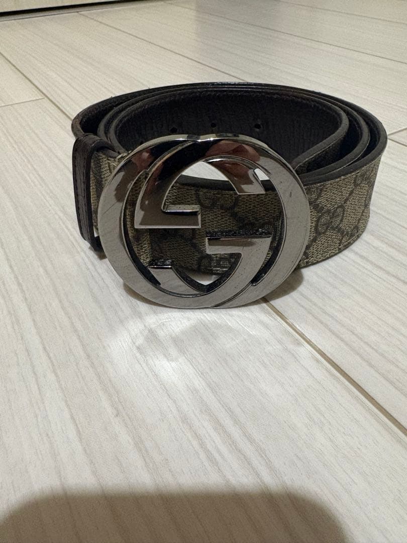 美品　グッチ ベルト インターロッキング GG PVC 90 36