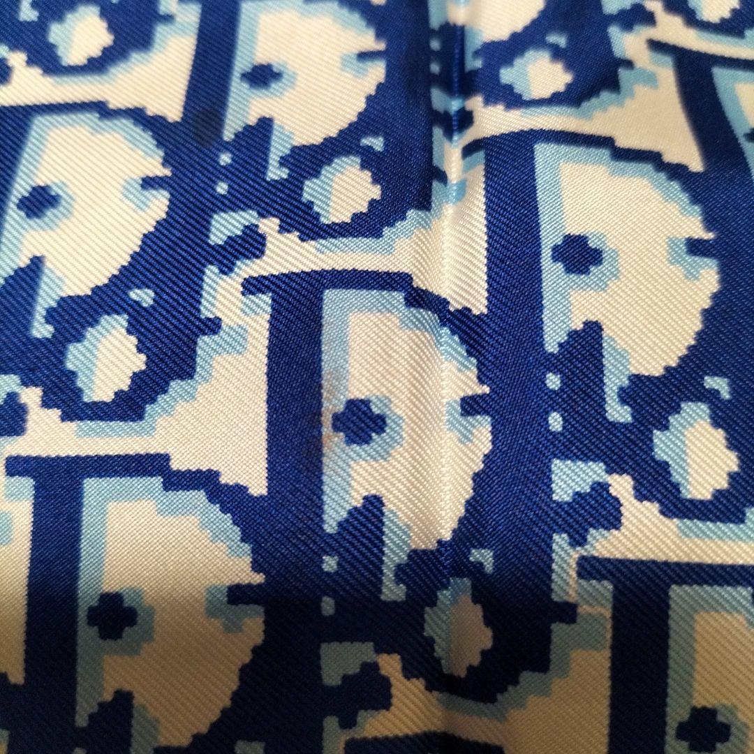 Christian Dior シルクスカーフ ネイビー/ホワイト