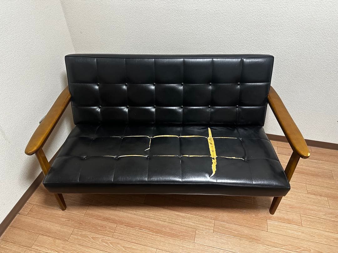 【ジャンク】カリモク60 Kチェア 2シーター