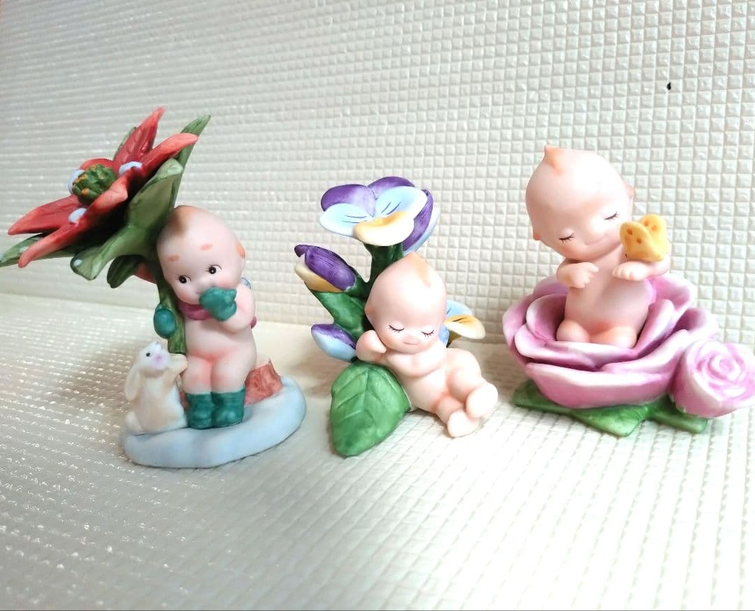 陶器 置物 ローズオニール　キユーピー　ビスクドール　フラワーシリーズ
