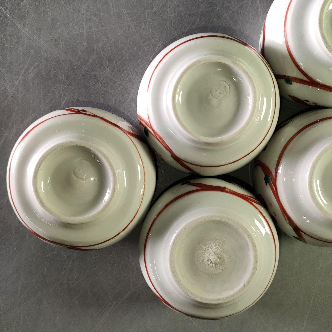 A1218-1/廣永窯 造/色絵鳥紋小鉢6客/共箱/向付/銘々皿/飾鉢/懐石道具