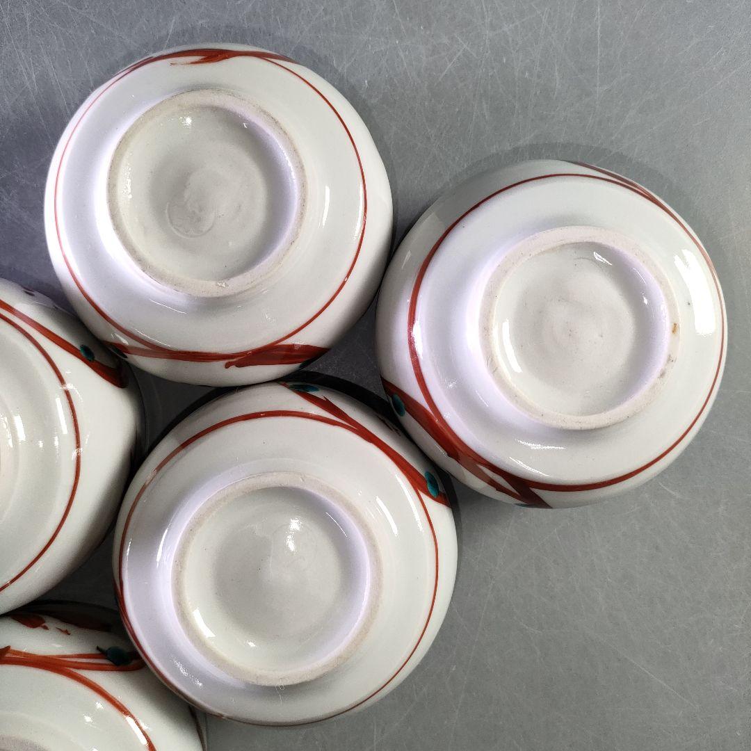 A1218-1/廣永窯 造/色絵鳥紋小鉢6客/共箱/向付/銘々皿/飾鉢/懐石道具