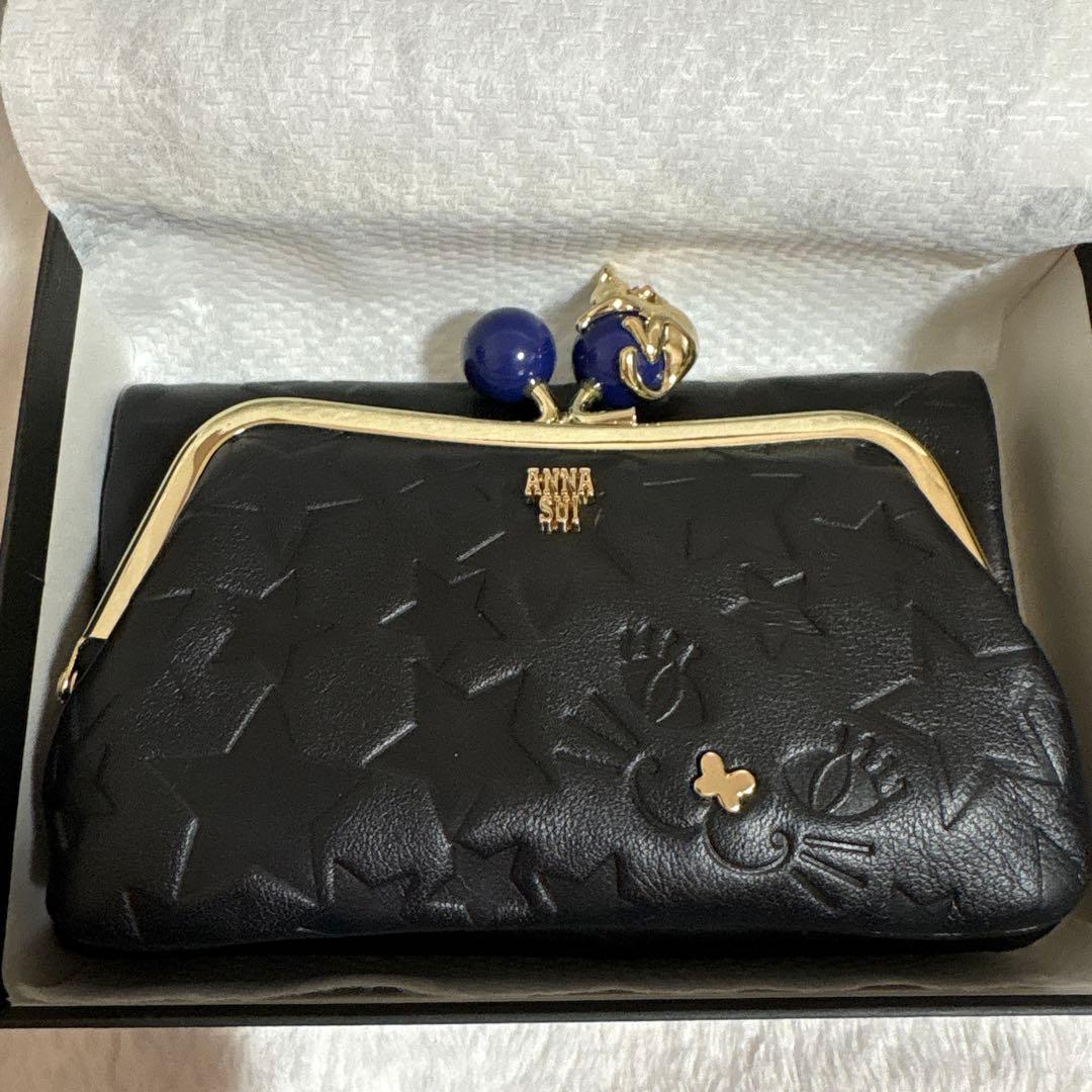 アナスイ　二つ折り財布　猫　がま口