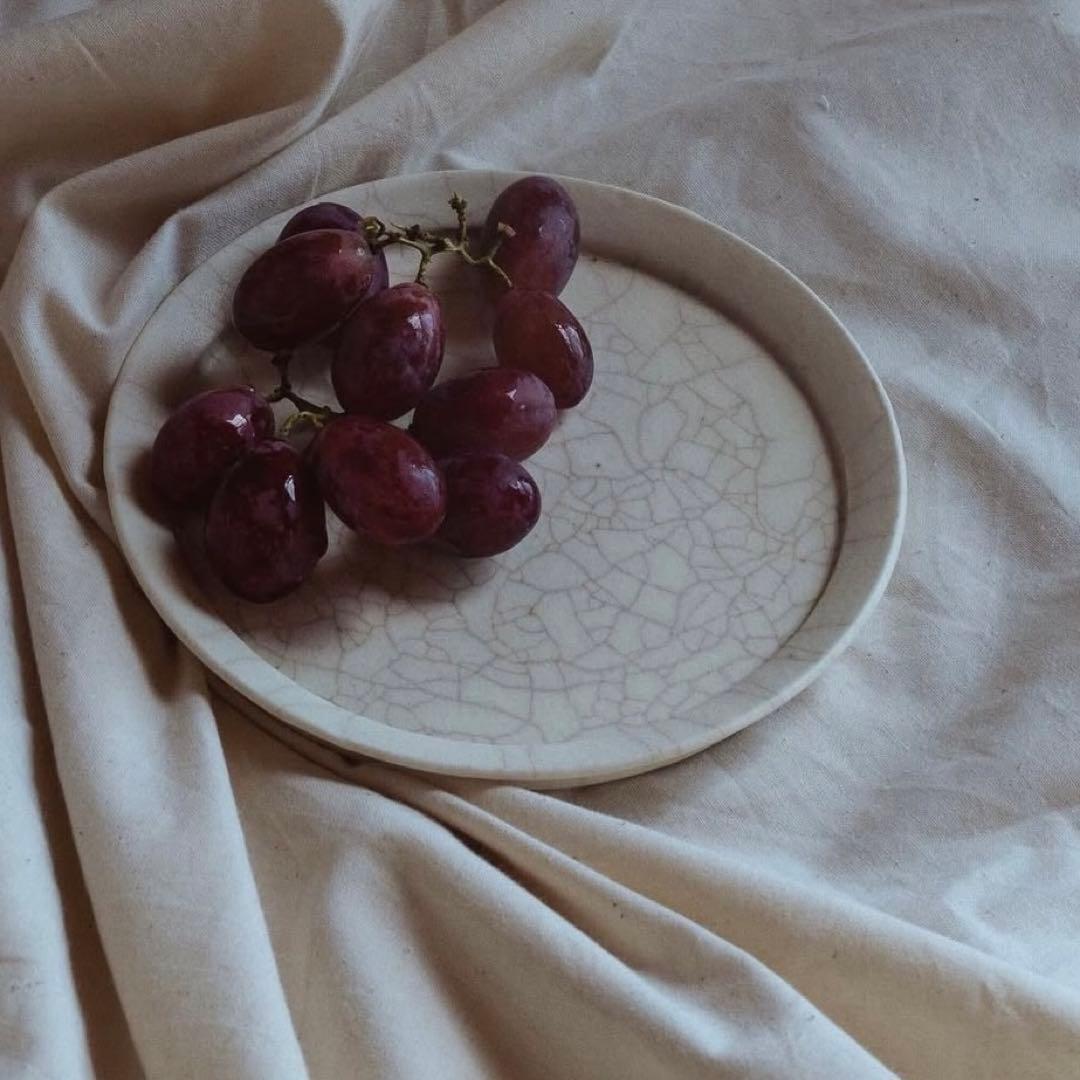 未使用・megumi tsukazaki 塚崎愛さん 貫入フラットプレート L