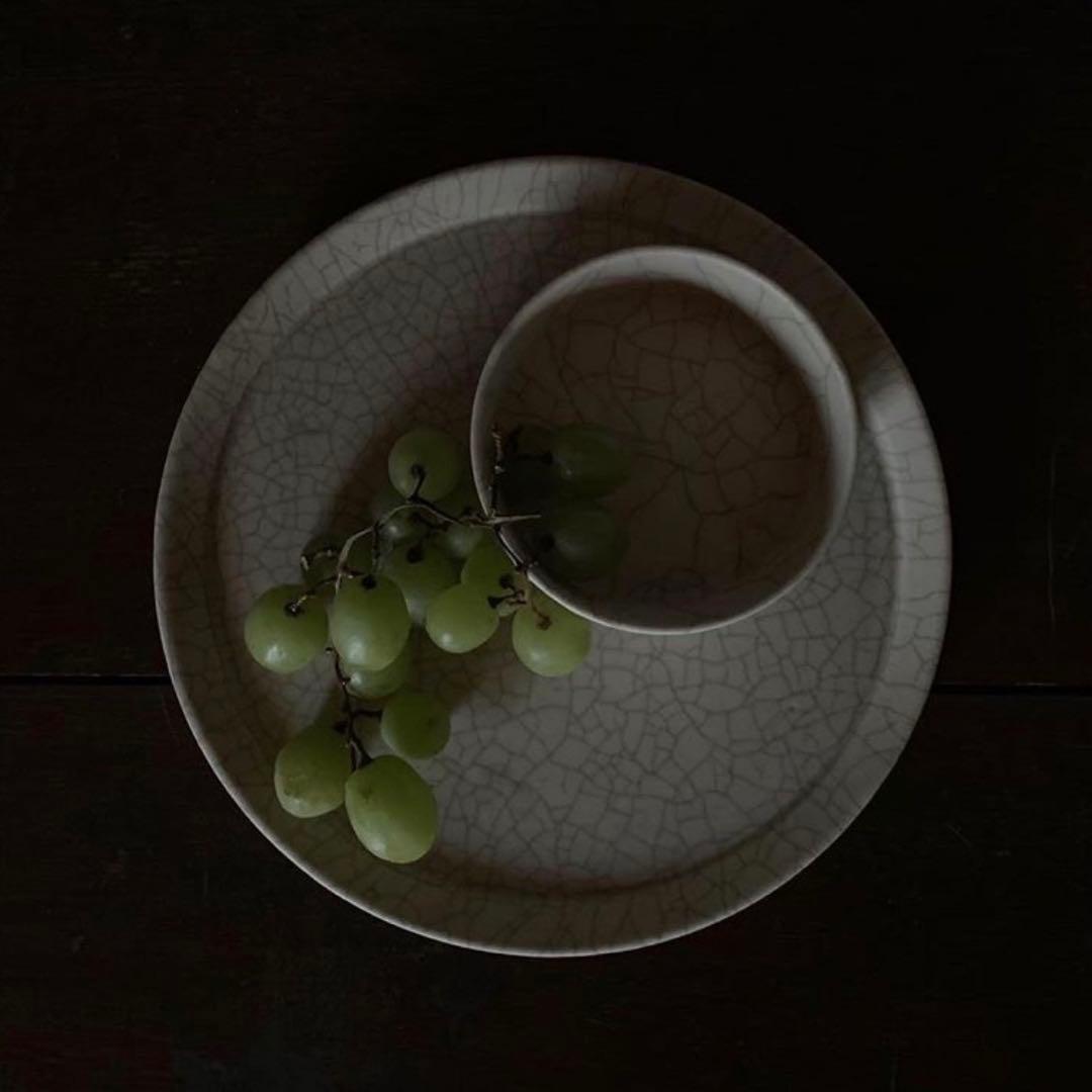 未使用・megumi tsukazaki 塚崎愛さん 貫入フラットプレート L