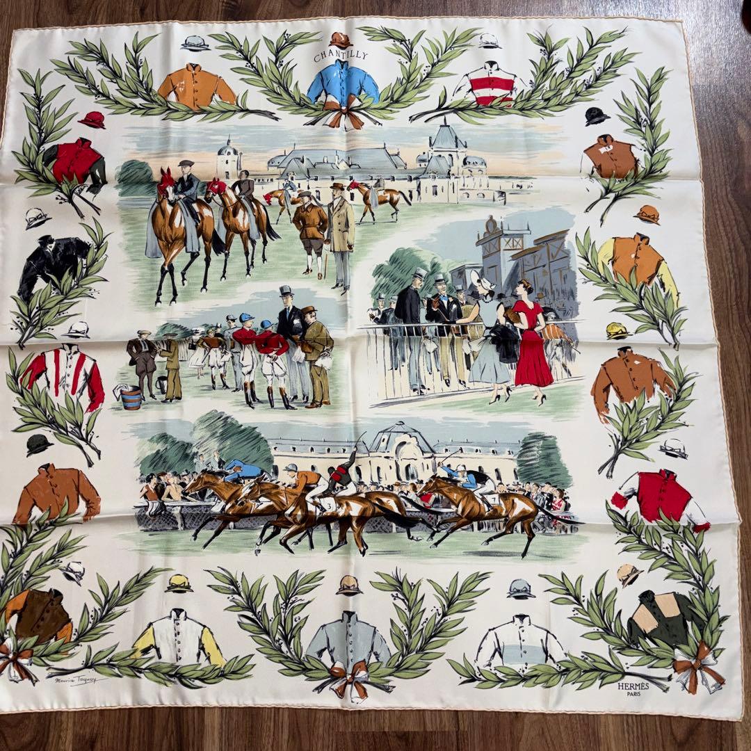HERMÈS シルクスカーフ フランス製 　【美品】♡週末価格♡