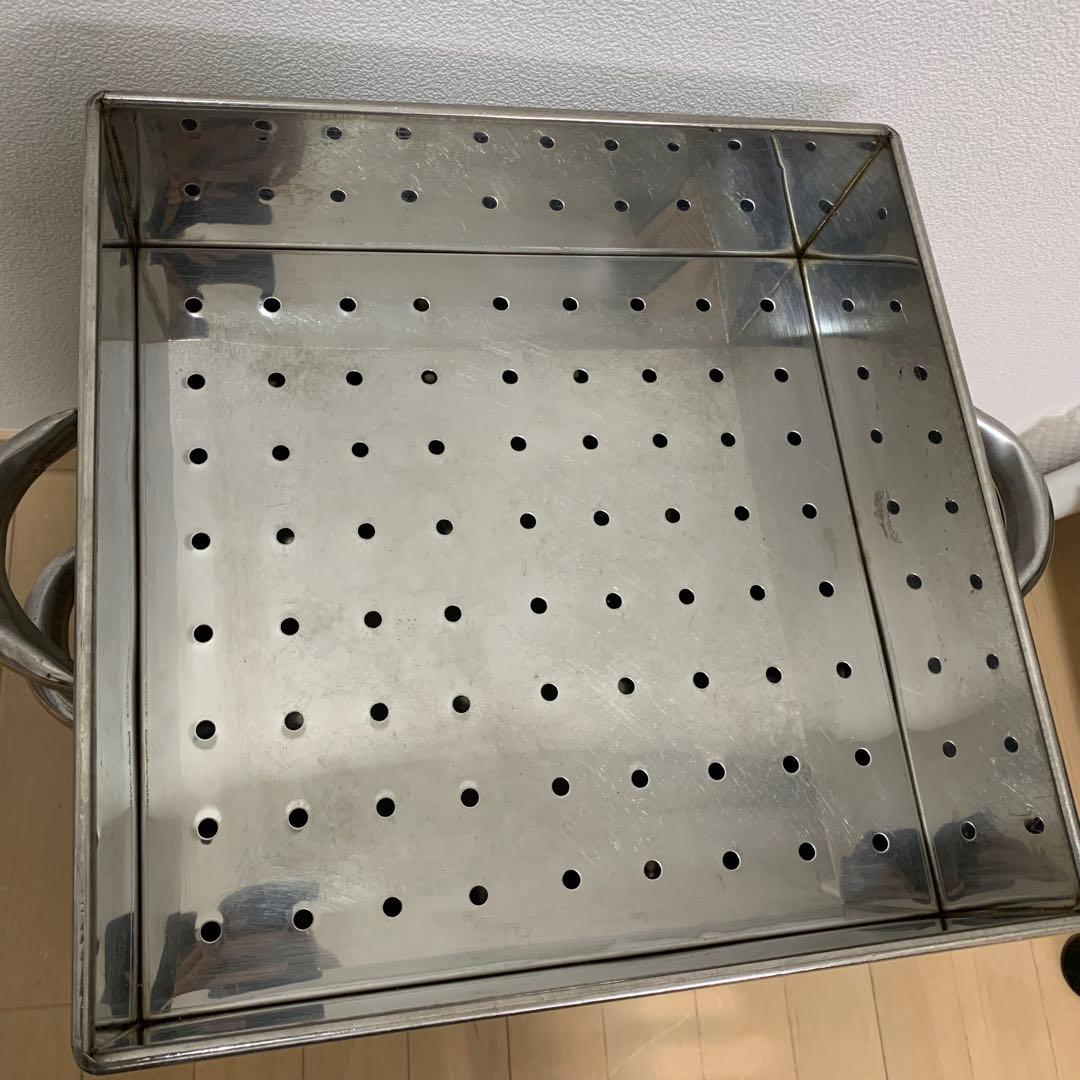 角蒸し器　4段（蒸籠3段）　業務用　ステンレス製　大容量蒸し器　セイロ　店舗