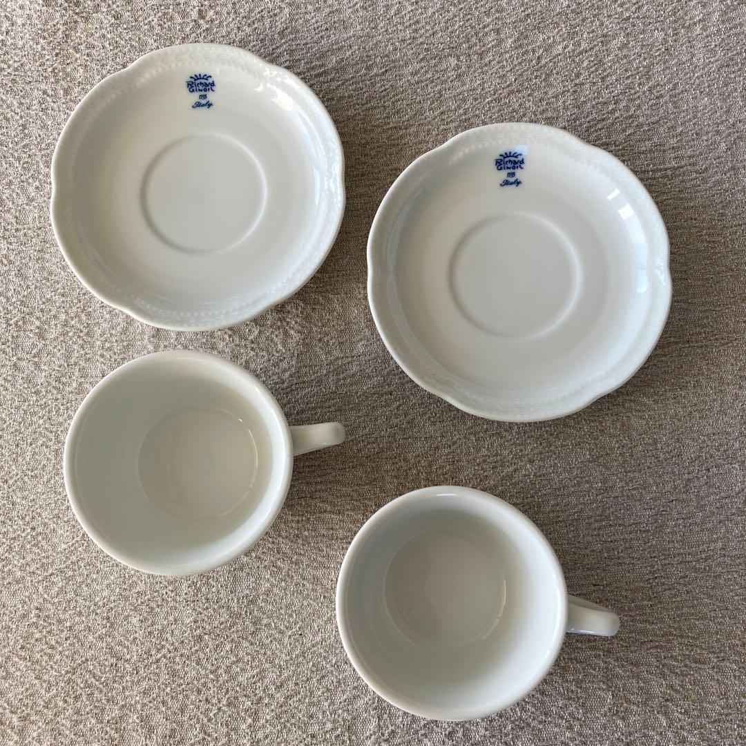 ボンジョルノブルーロゴ Murat white　ペアブレックファストセット