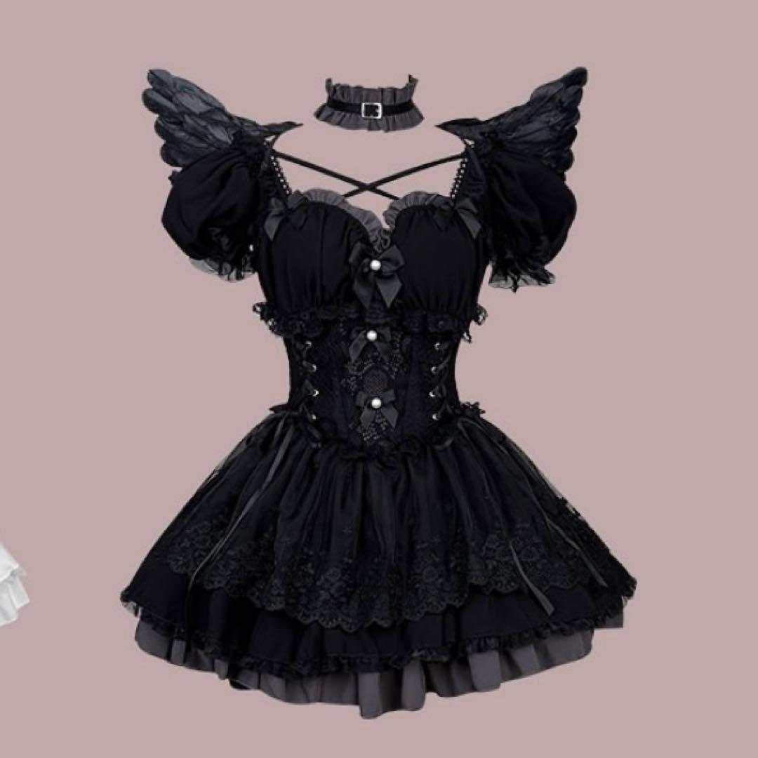 malymoon マリームーン コスプレ ゴシックドールエンジェル 黒 ブラック