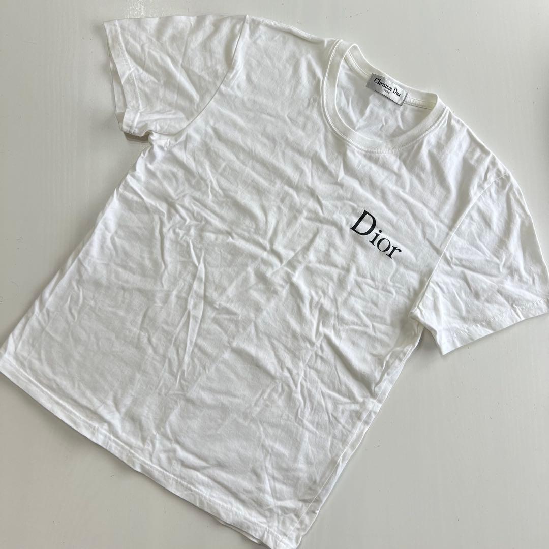 美品　クリスチャンディオール　Tシャツ　ホワイト　Mサイズ　ロゴ　シンプル
