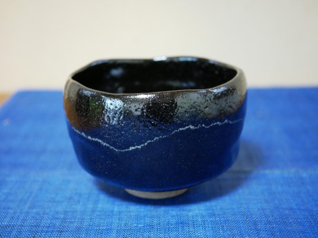 白幕釉　黒楽茶碗　高台寺窯
