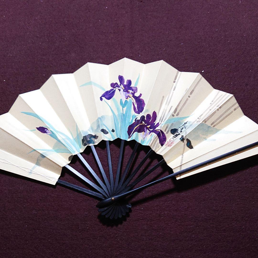 京友禅作家山科春宣肉筆飾り扇子