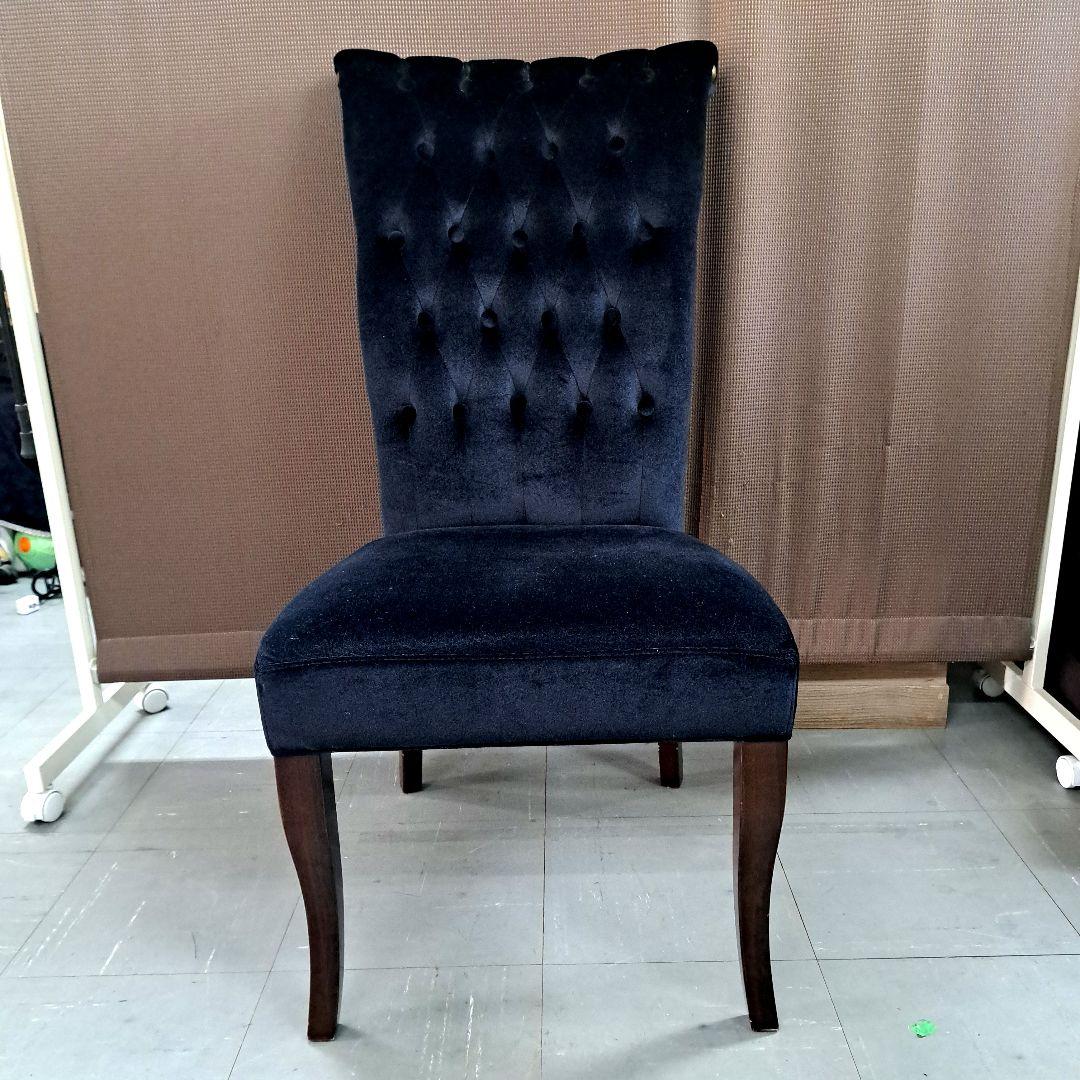 ☆ベルベット 　ハイバックダイニングチェアブラック☆