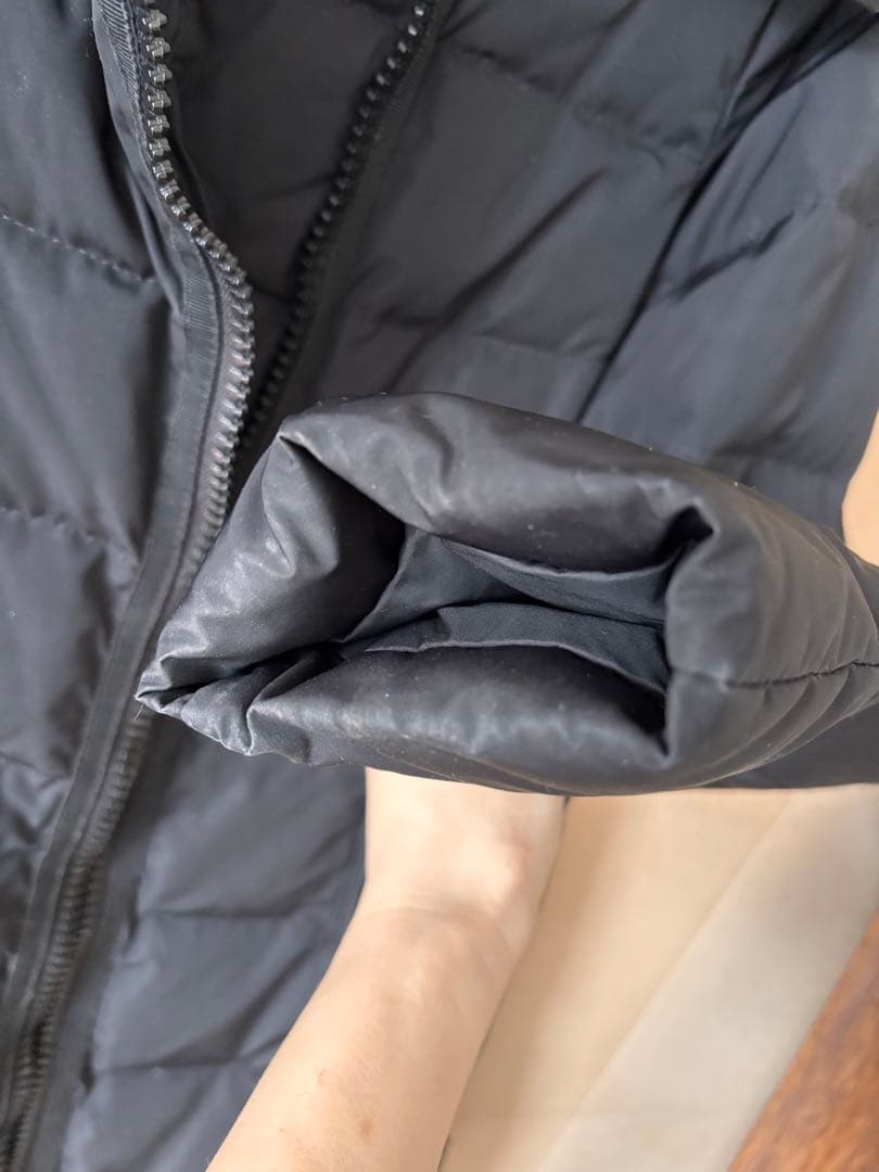 モンクレール ファスナー破損 黒ロングダウンコート MONCLER