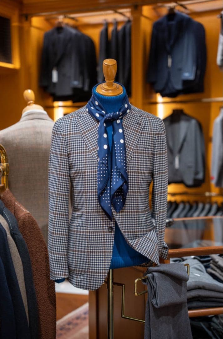 BEAMS F / シルク ドット スカーフ　ビームスエフ　西口修平