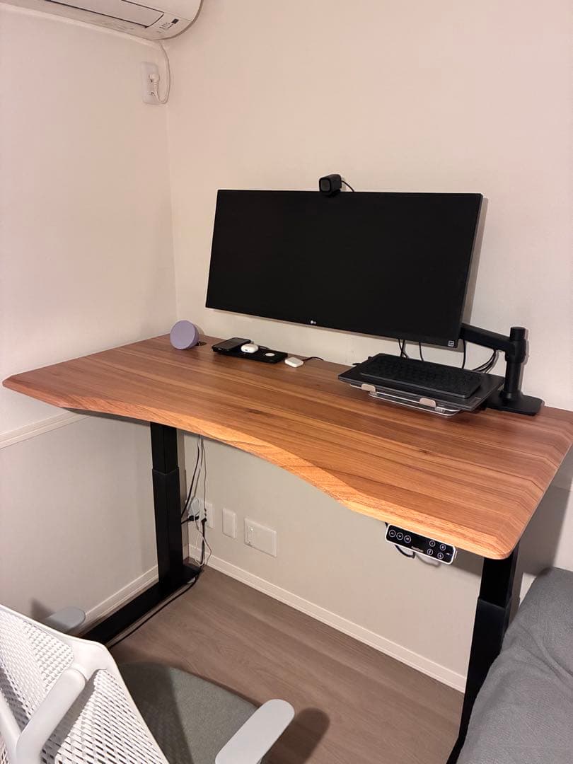 【天板のみ販売】flexispot E7 Proカーブ型ブラウン天板【脚別売り】