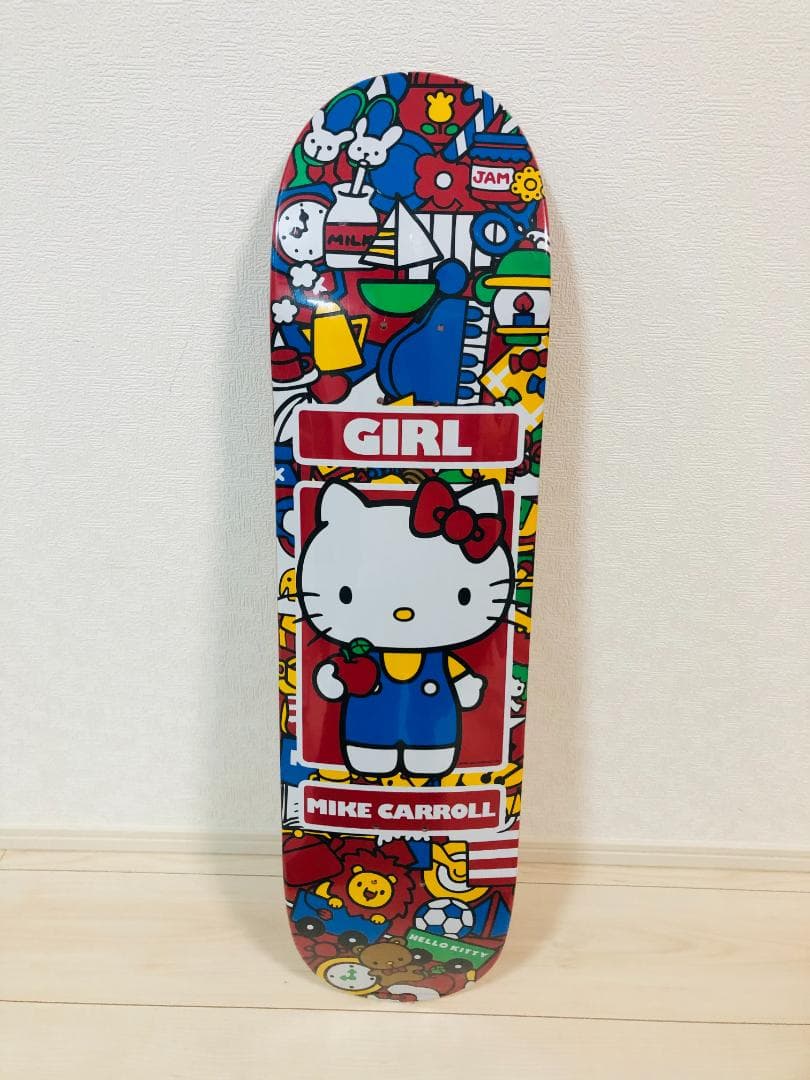 台湾製無地黒デッキテープ付きGIRL ガール　ハローキティ8.0デッキ
