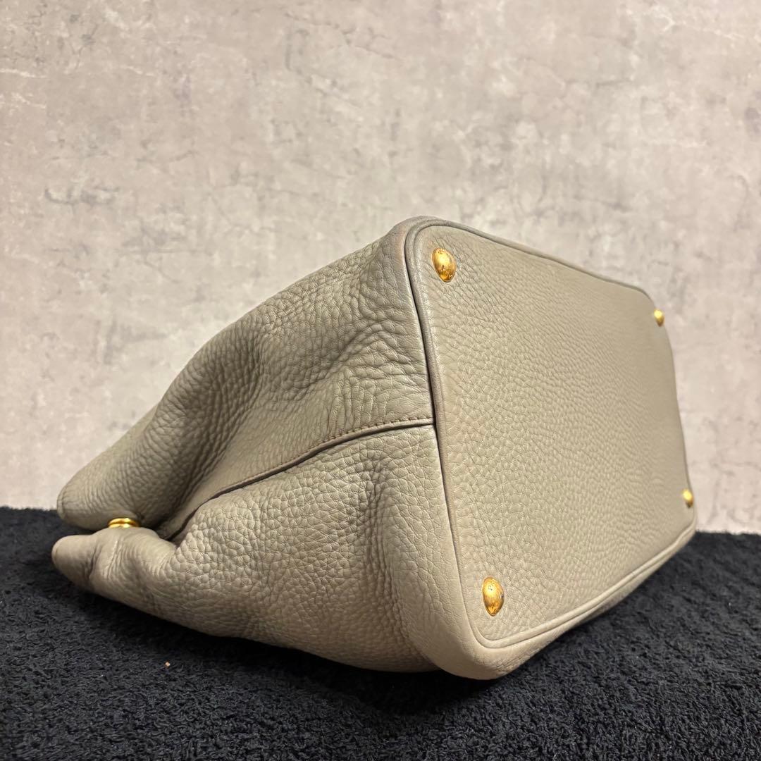 プラダ トートバッグ 2way ヴィッテロダイノ グレー 3室収納 ショルダー