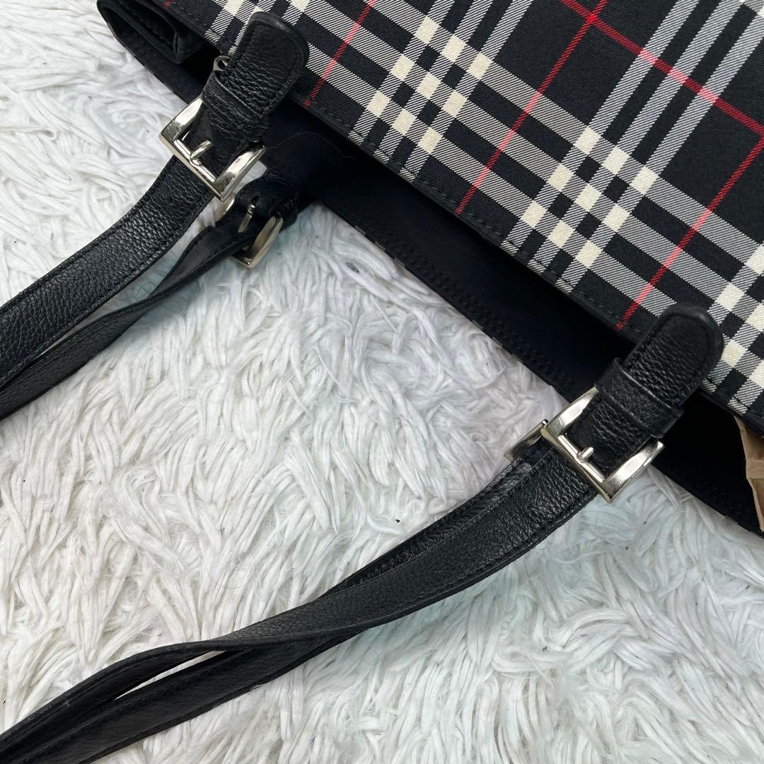 希少✨バーバリー トートバッグ　ナイロン レザー ホースロゴ　A4