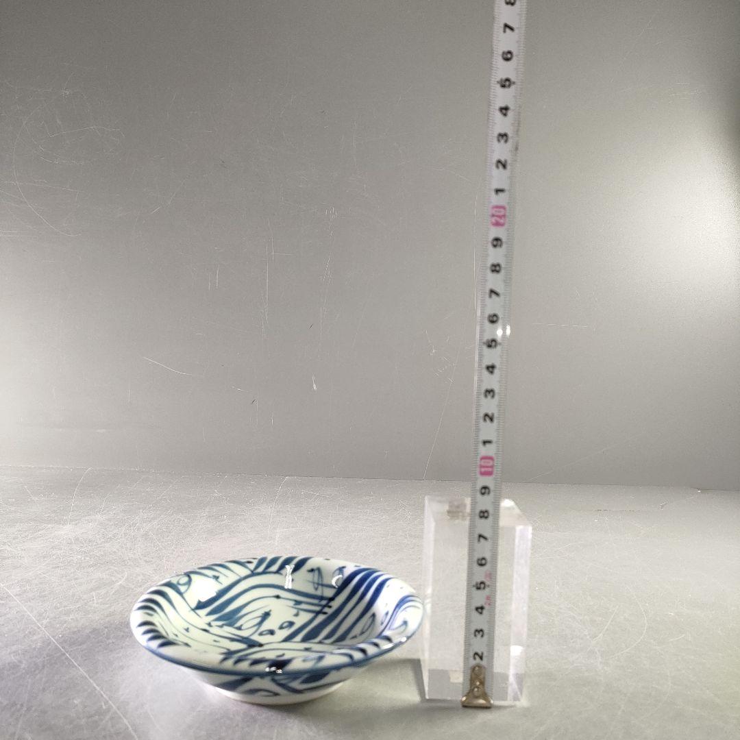 A1202-2/有田焼/源右衛門窯/染付四海波銘々皿5客/共箱/向付/懐石道具/