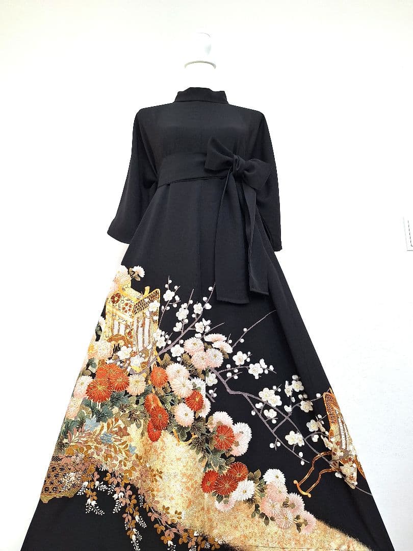 着物リメイクワンピース3651