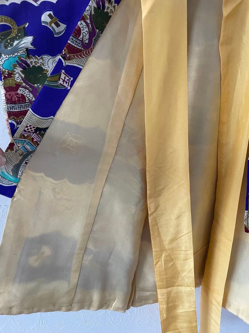 七五三　3歳　アンティークお着物セット　正絹　総絞り被布　雪駄