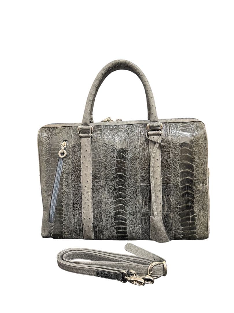 オーストリッチ　ボストンバッグ、セカンドバッグセット