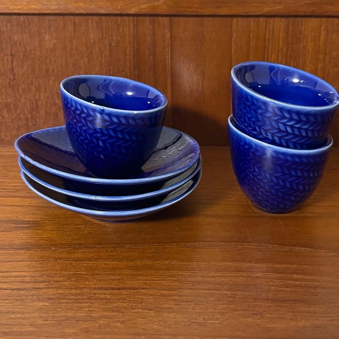 ロールストランド　Bla eld エッグカップ3個小皿3枚