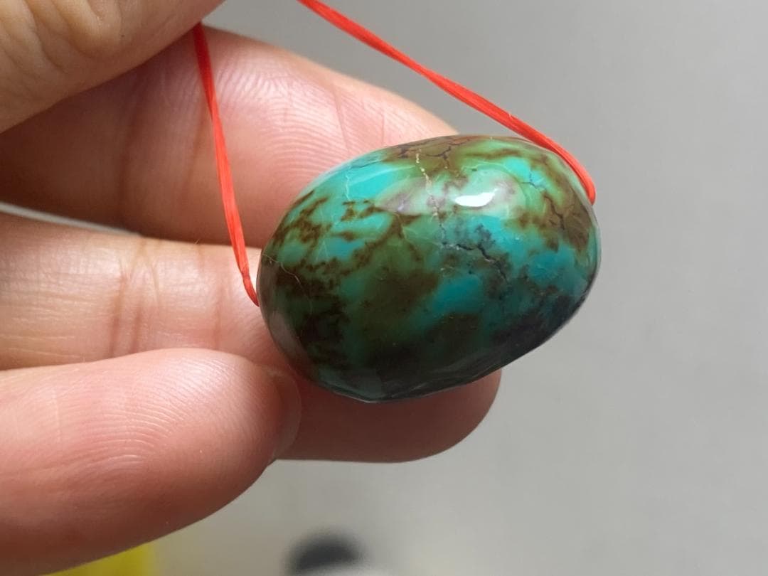 TK68 大粒 通穴 天然 ターコイズ トルコ石 ルース ネックレス ペンダント