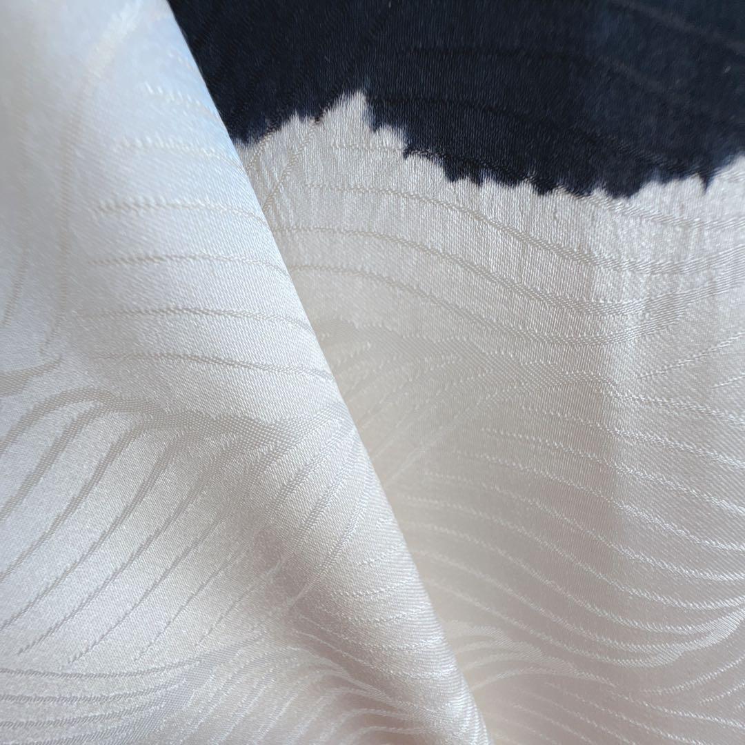 フルセット　七五三　７歳女の子　白地　しぼり貝合せ　丸帯黒地　簡単半襟　7301