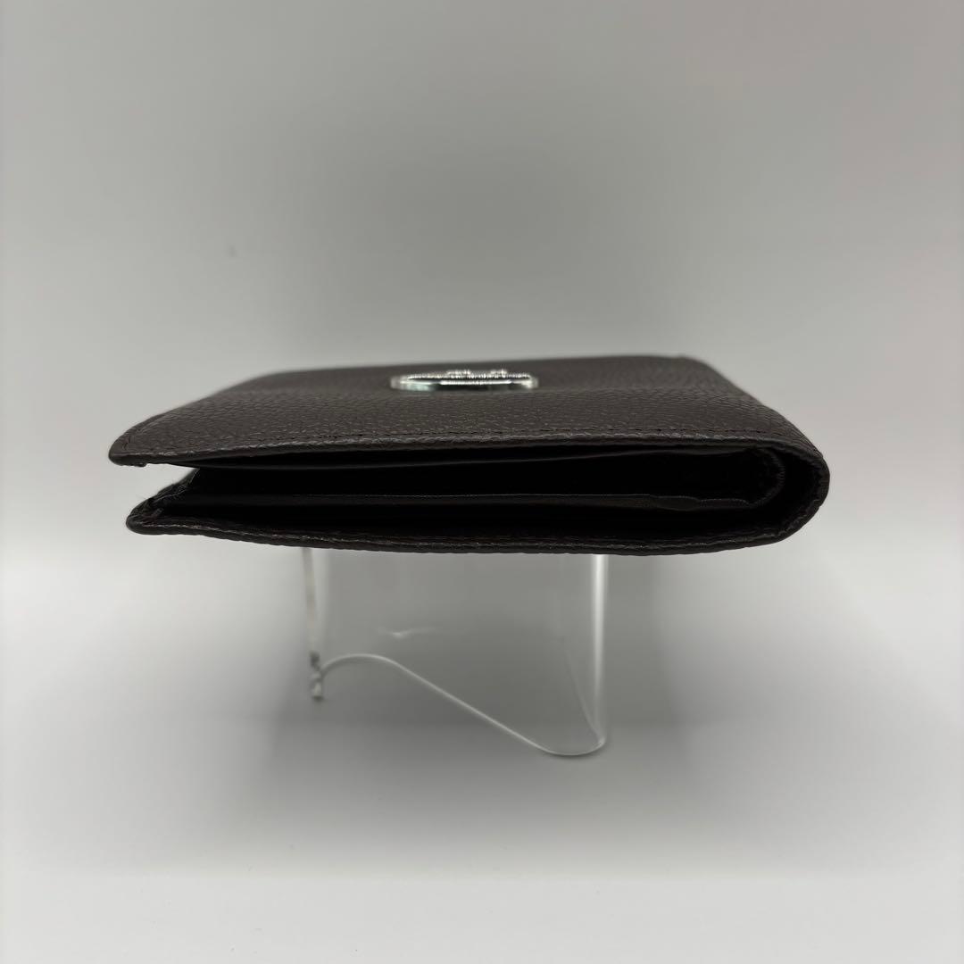 DIESEL 二つ折り財布　ブラウン x0844 レザー　Dロゴ　ダークブラウン