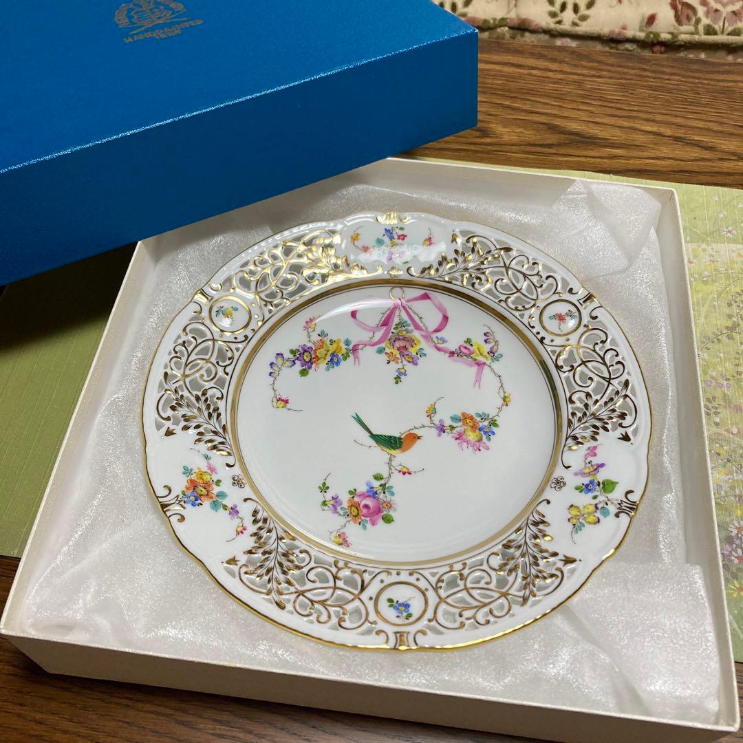 ヘレンド　地中海の庭　飾り皿　オープンワーク