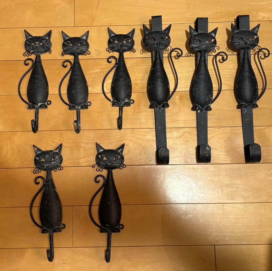 雑貨店仕入れ　猫のドアフック✖️3 ウォールフック✖️5 エイジング加工