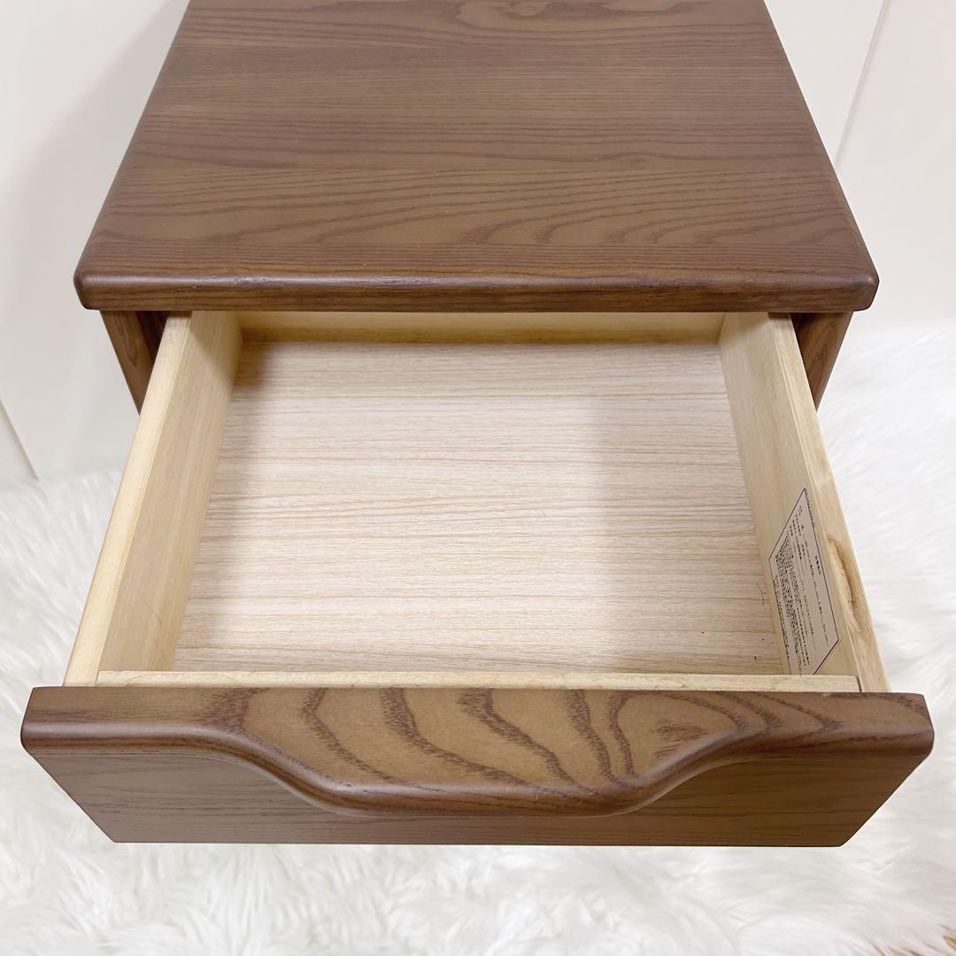 【廃盤希少】ニトリ　NITORI ナイトテーブル　アーシュ2段　コンセント2 ②