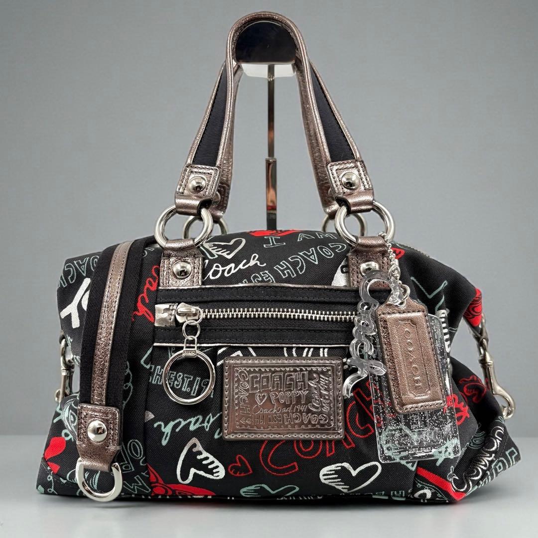 バッグ 00s y2k coach boston bag poppy navy 2way