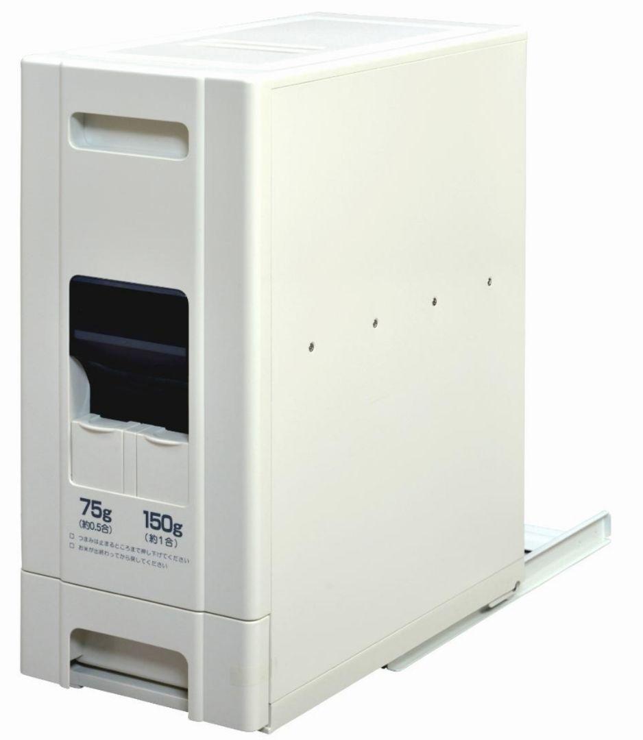 ★スライドレール付ライスボックス(米びつ)１２kg 0.5合計量可 未使用品★