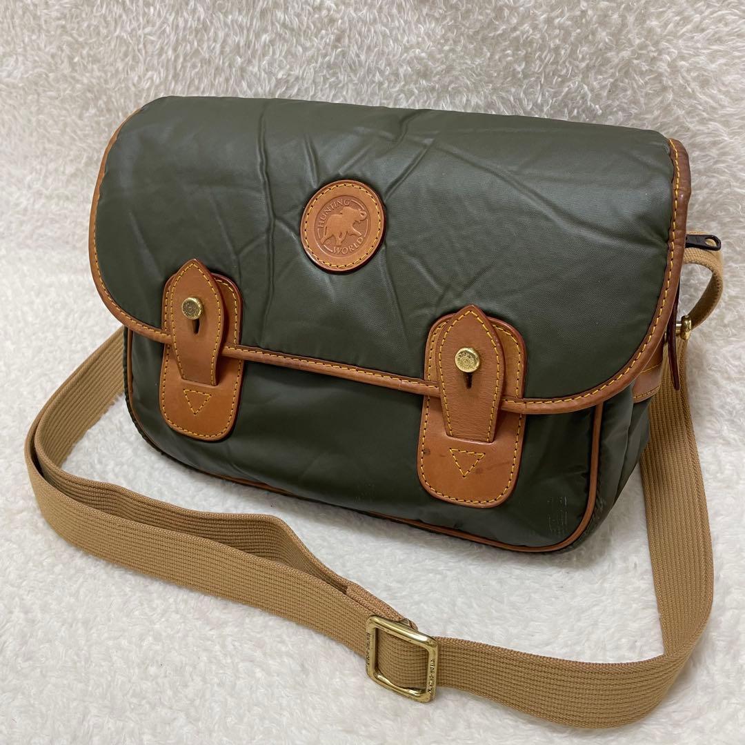 【希少】ハンティングワールド バチュークロス カーキ メッセンジャーバッグ