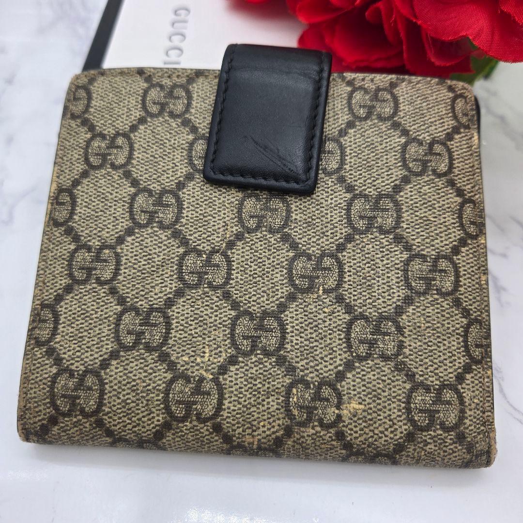 【希少】 GUCCI グッチ 折り財布 財布 GG スプリーム ブラック 黒